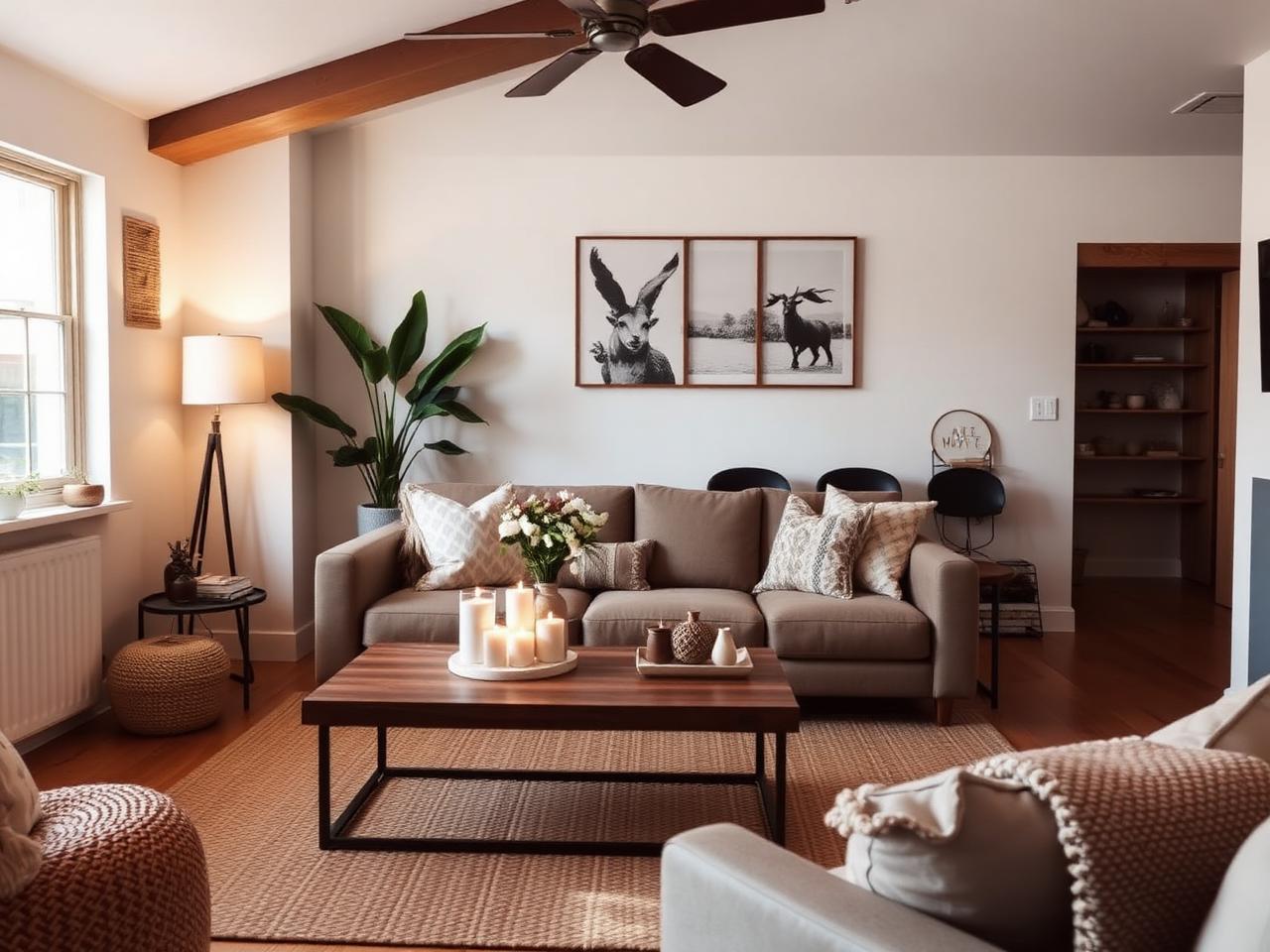Styled Airbnb living room
